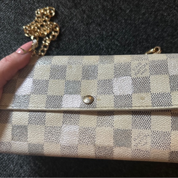 Louis Vuitton Long Wallet in a Chain / Ivory Damier / Retrofitted! - Picture 8 of 12
